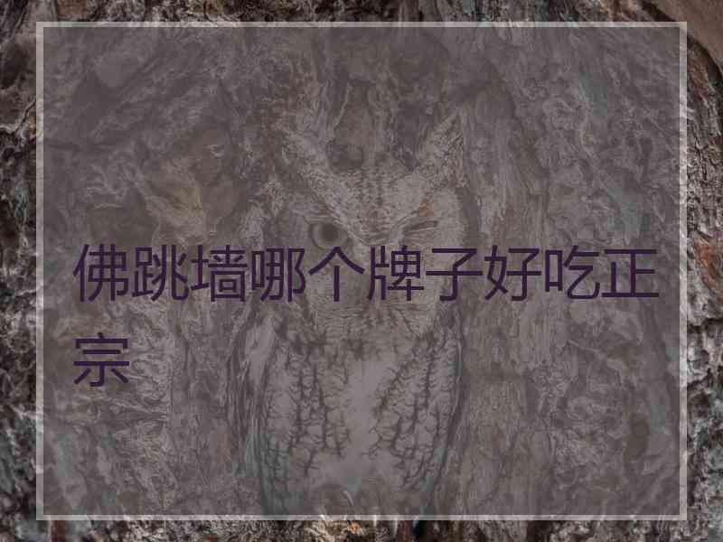 佛跳墙哪个牌子好吃正宗