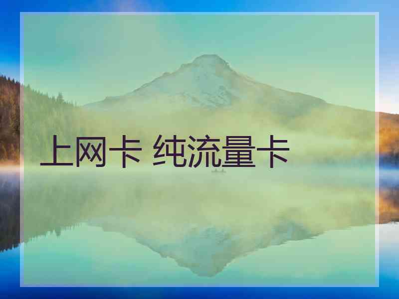 上网卡 纯流量卡