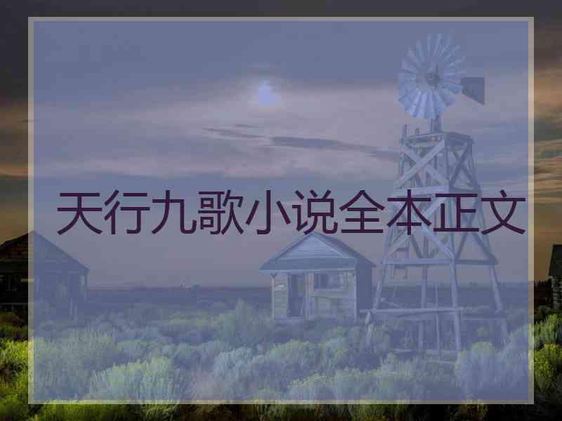 天行九歌小说全本正文