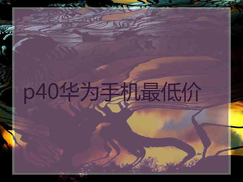 p40华为手机最低价