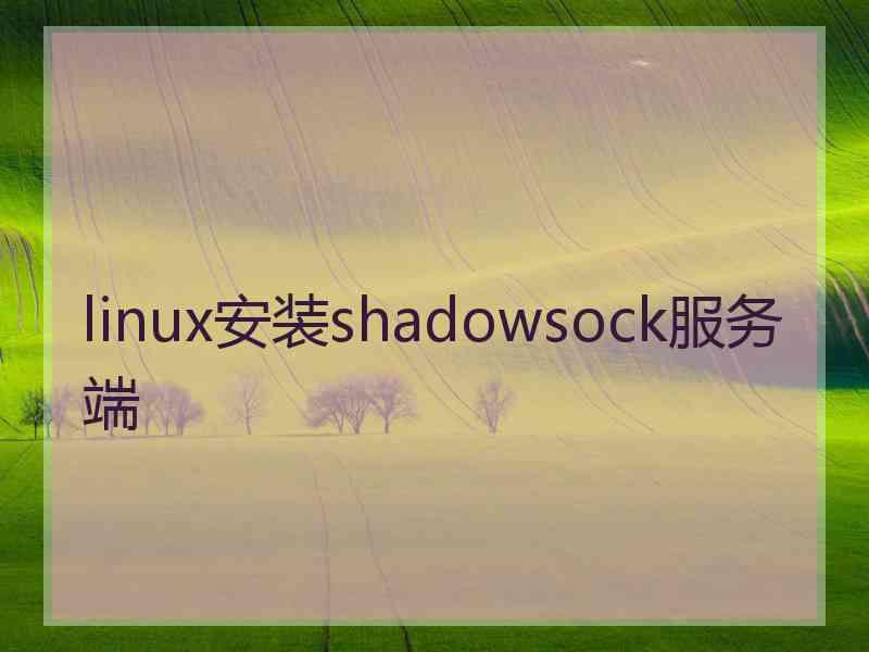 linux安装shadowsock服务端