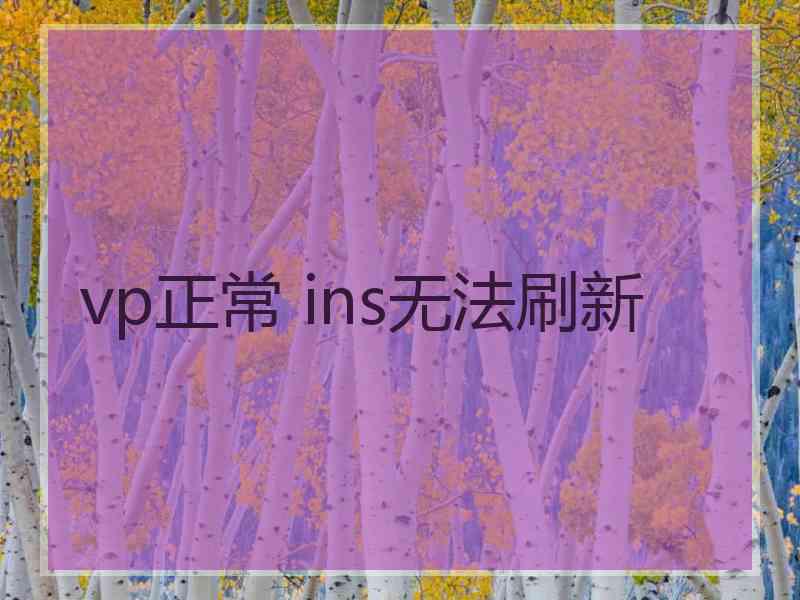 vp正常 ins无法刷新