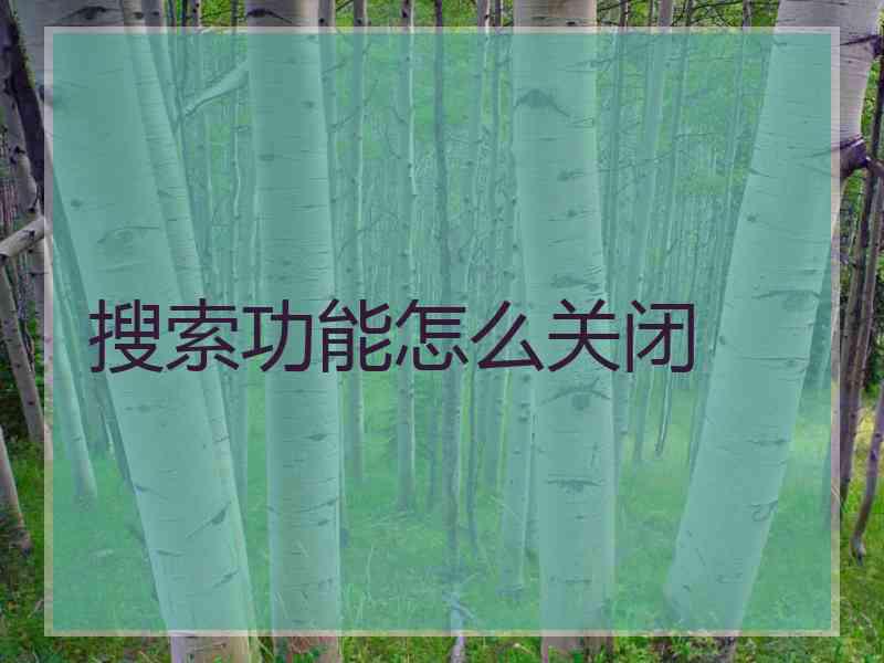 搜索功能怎么关闭