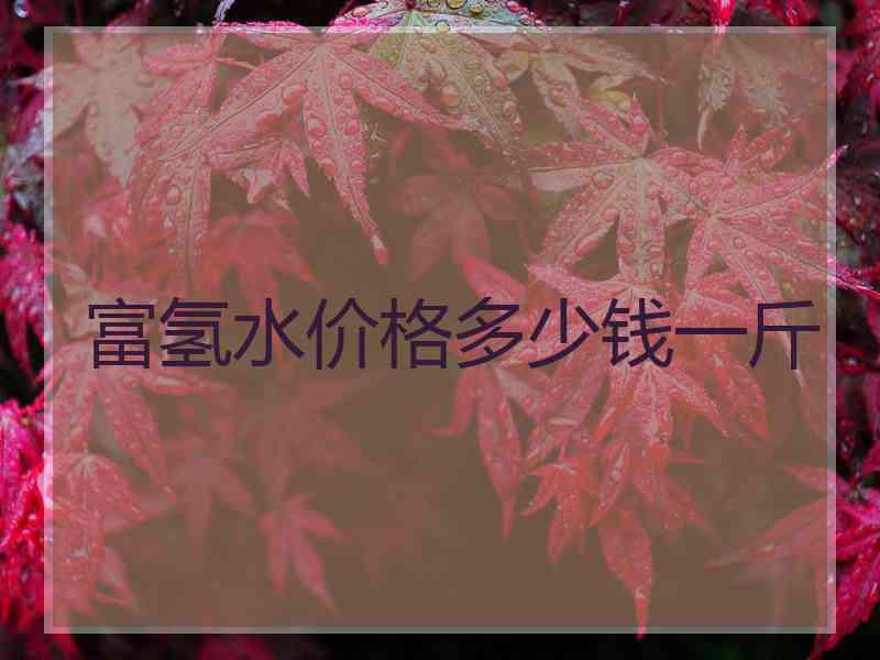 富氢水价格多少钱一斤
