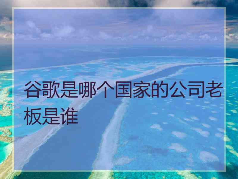 谷歌是哪个国家的公司老板是谁