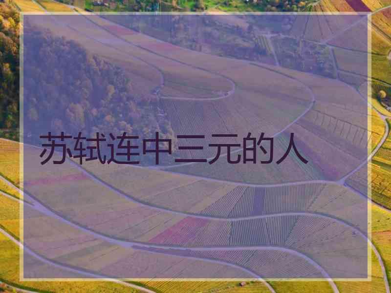 苏轼连中三元的人