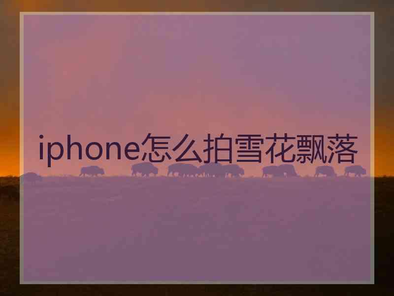 iphone怎么拍雪花飘落