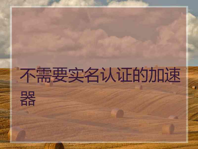 不需要实名认证的加速器