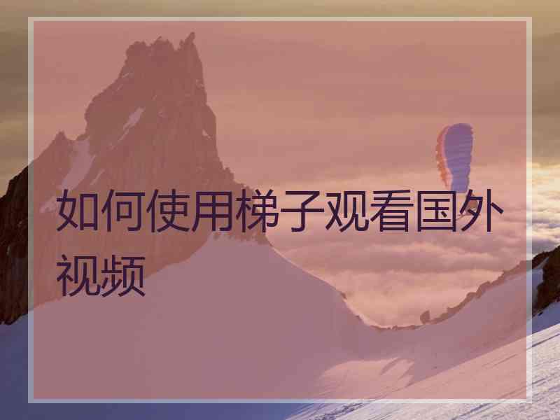 如何使用梯子观看国外视频