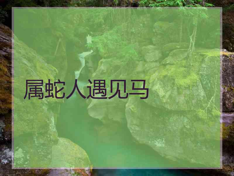 属蛇人遇见马