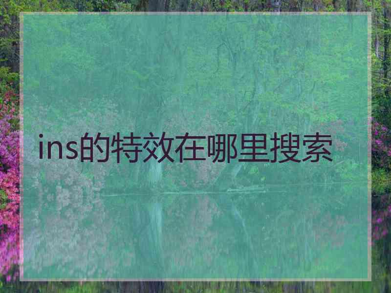 ins的特效在哪里搜索