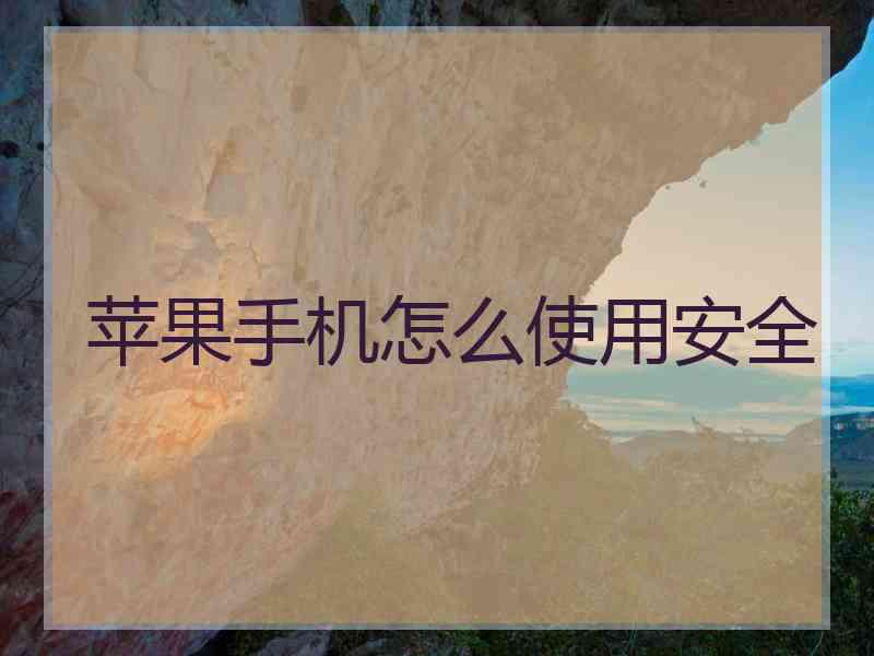 苹果手机怎么使用安全