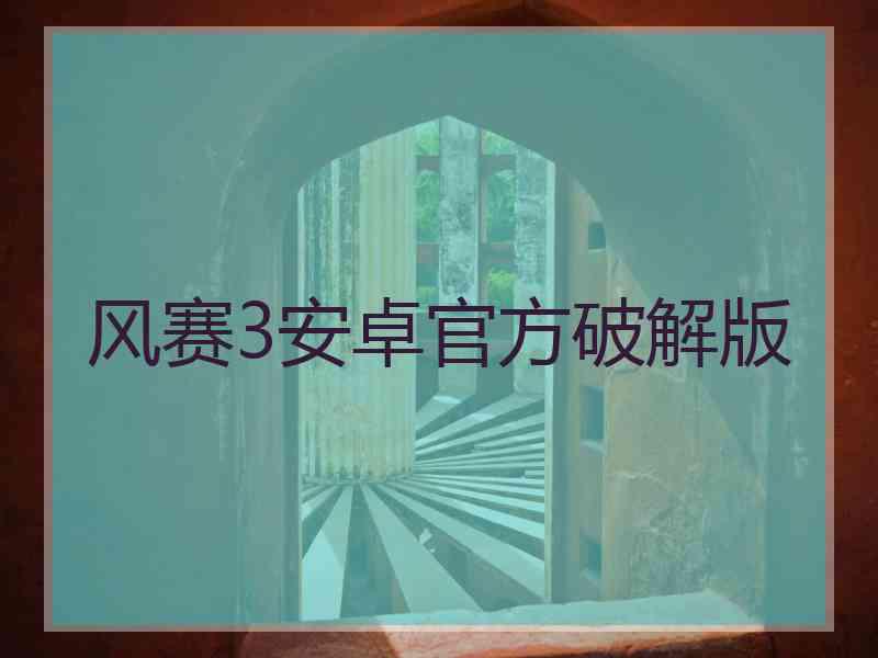 风赛3安卓官方破解版