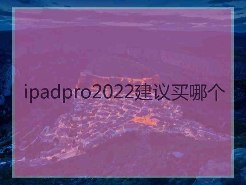 ipadpro2022建议买哪个
