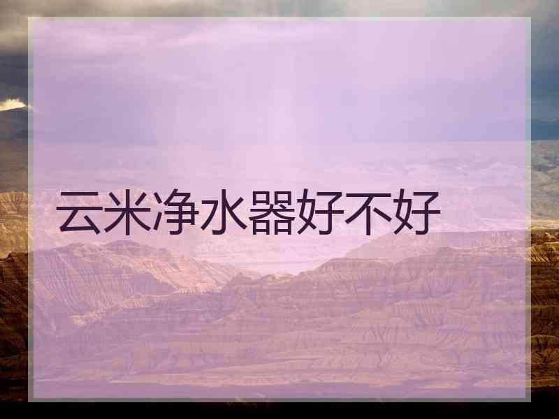 云米净水器好不好