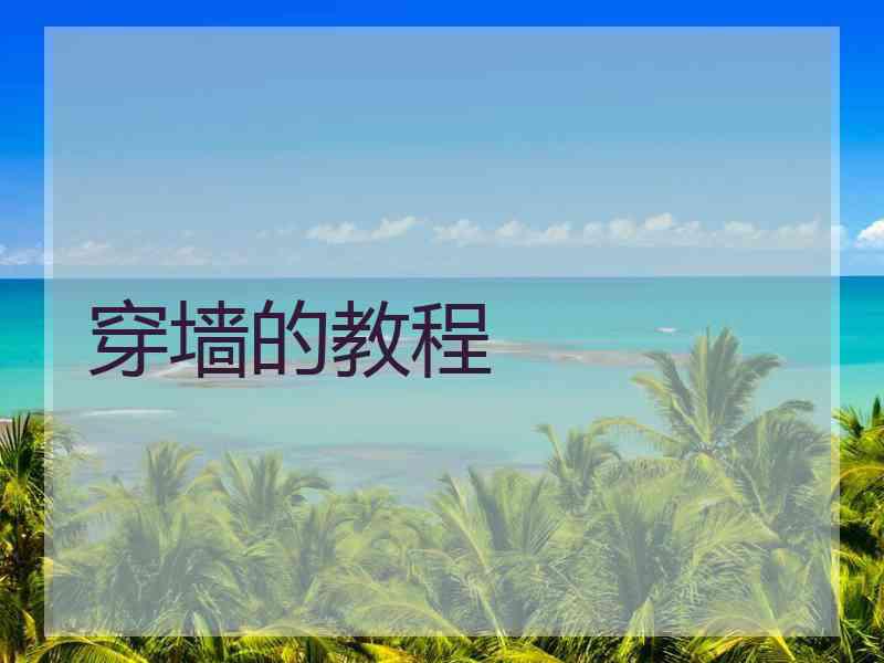 穿墙的教程