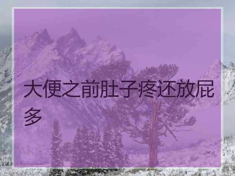 大便之前肚子疼还放屁多