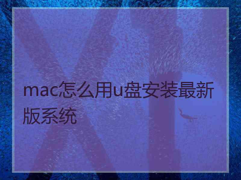mac怎么用u盘安装最新版系统