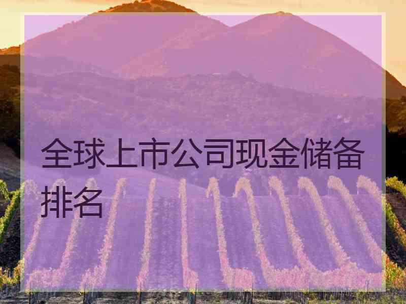 全球上市公司现金储备排名