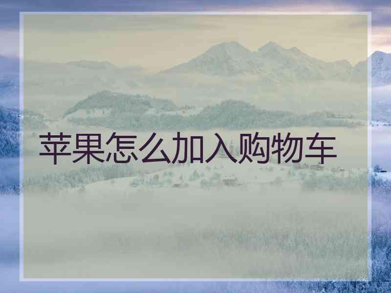 苹果怎么加入购物车