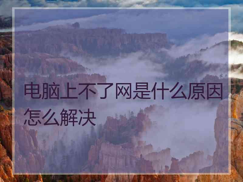 电脑上不了网是什么原因怎么解决