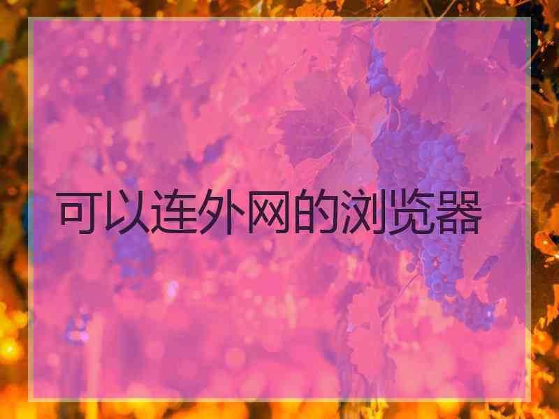 可以连外网的浏览器