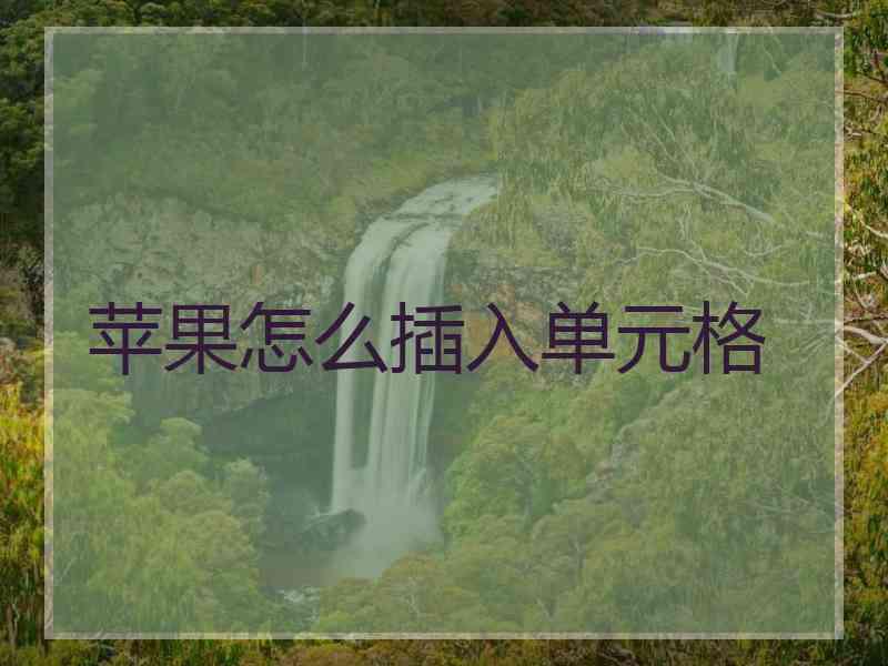 苹果怎么插入单元格