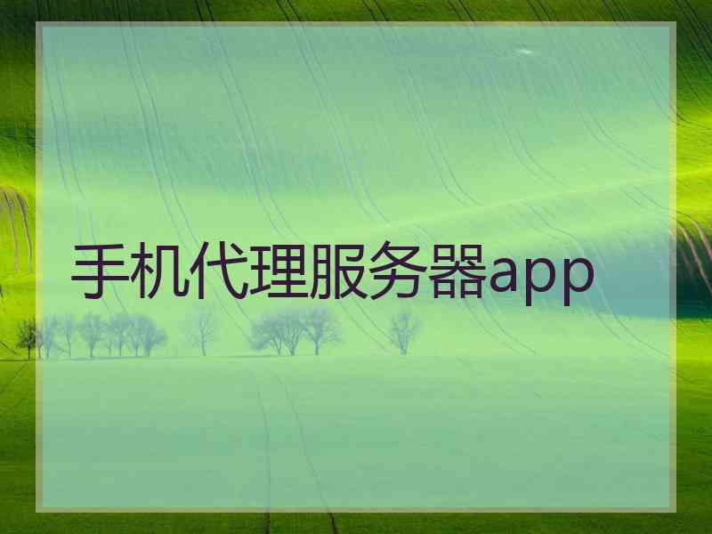 手机代理服务器app