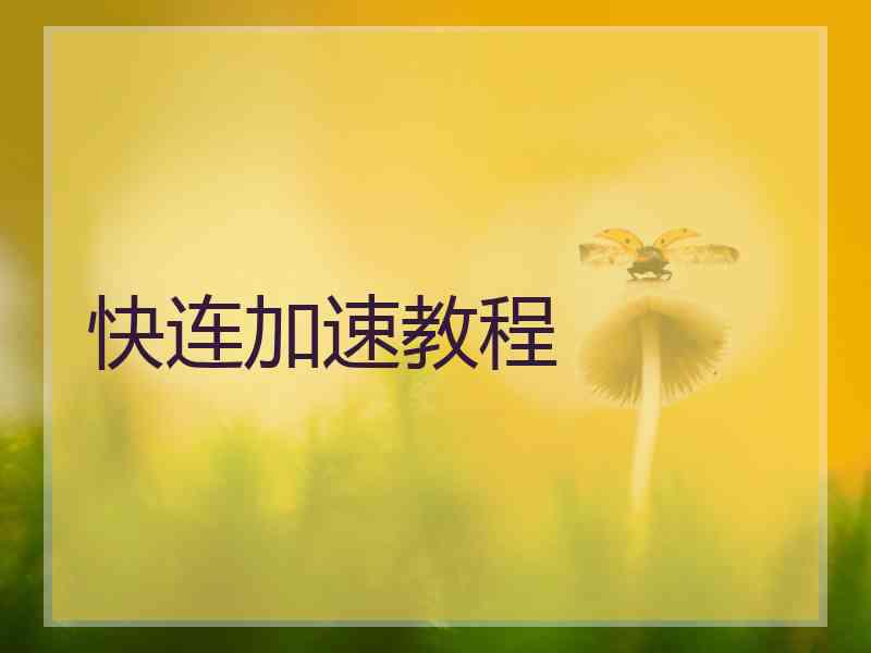 快连加速教程