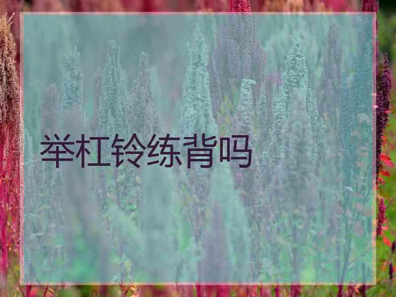 举杠铃练背吗
