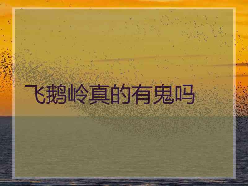 飞鹅岭真的有鬼吗