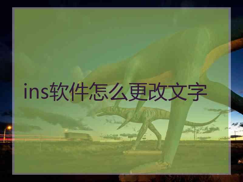 ins软件怎么更改文字