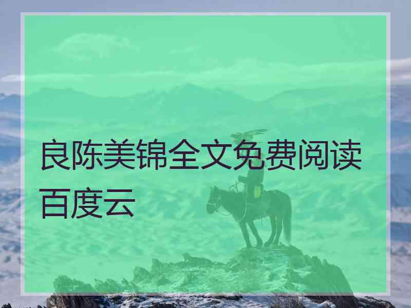 良陈美锦全文免费阅读百度云