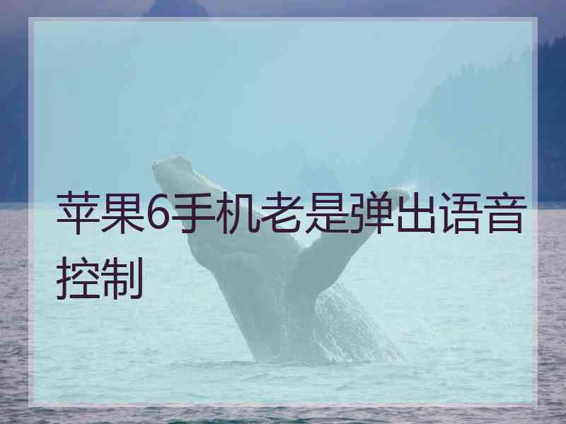 苹果6手机老是弹出语音控制