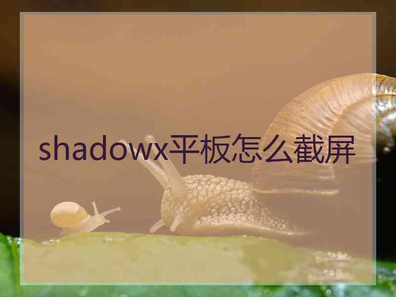 shadowx平板怎么截屏