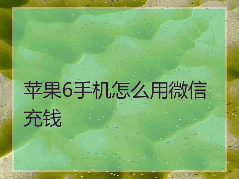 苹果6手机怎么用微信充钱