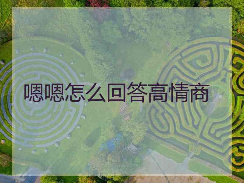 嗯嗯怎么回答高情商