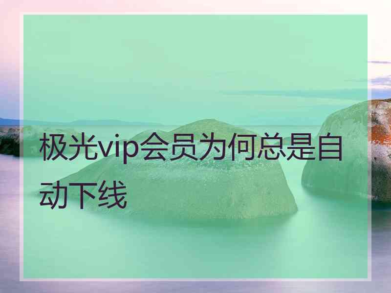 极光vip会员为何总是自动下线