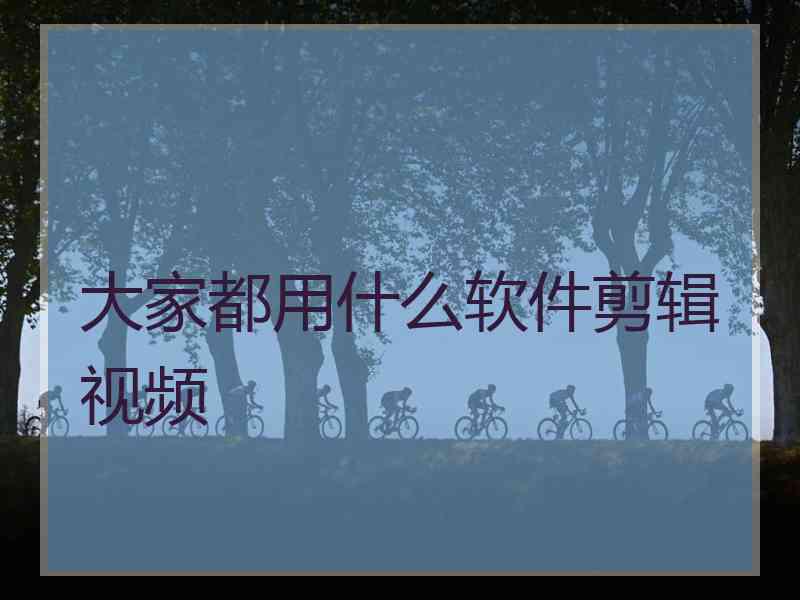 大家都用什么软件剪辑视频