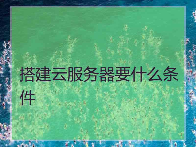 搭建云服务器要什么条件