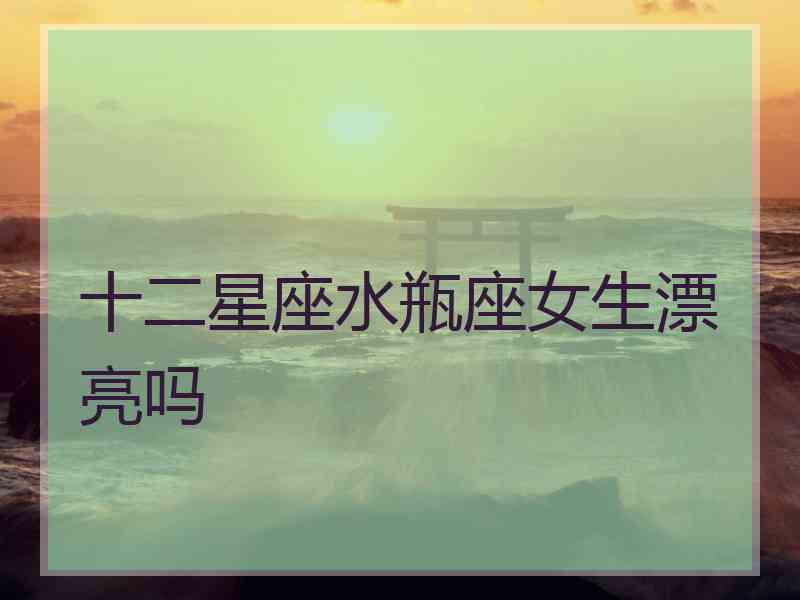 十二星座水瓶座女生漂亮吗