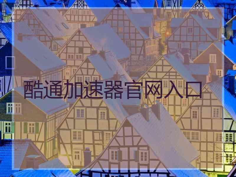 酷通加速器官网入口