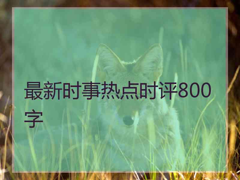 最新时事热点时评800字