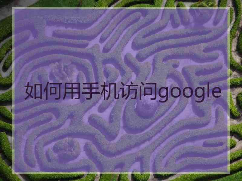 如何用手机访问google