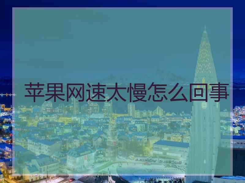苹果网速太慢怎么回事