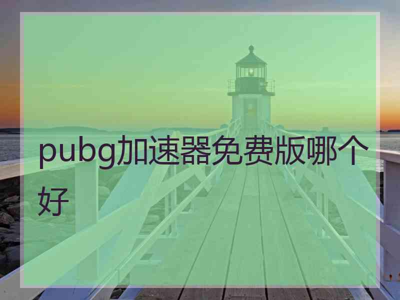 pubg加速器免费版哪个好