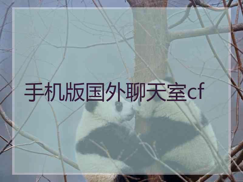 手机版国外聊天室cf