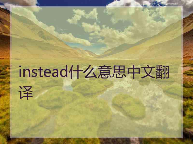 instead什么意思中文翻译
