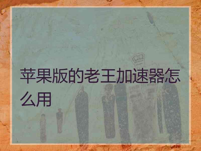 苹果版的老王加速器怎么用