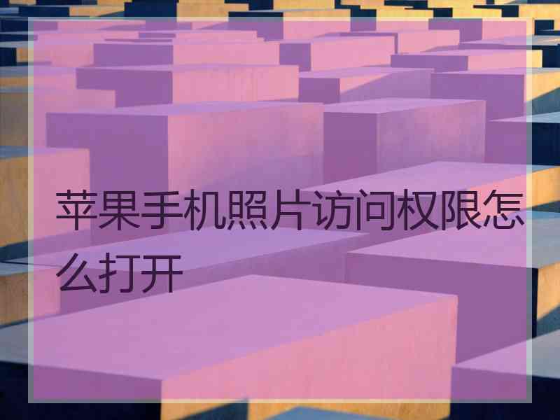 苹果手机照片访问权限怎么打开